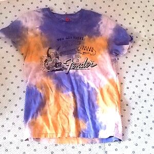 Fender guitar tie dye t shirt